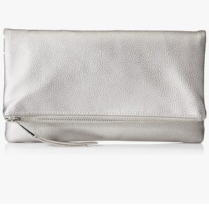The Drop silver metallic fold over purse.